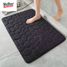Image of 3D Cobblestone Non-Slip Bath Mat - Absorbent, Quick-Dry & Machine Washable