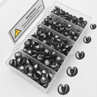 100/150Pcs Split Shot Fishing Weights   Premium Removable Fishing Sinkers,5/6 Si