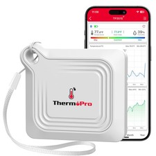 ThermoPro Bluetooth Thermometer Hygrometer, 260FT Range Temperature White 