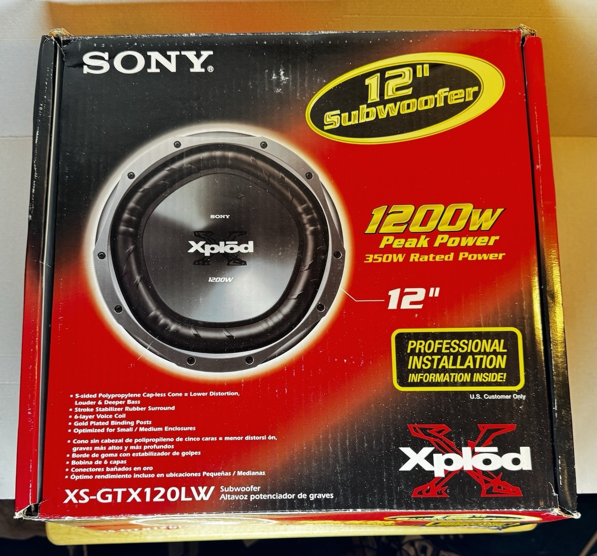 Sony XS-GTX120LW 1-Way 12in. Car Subwoofer for sale online | eBay