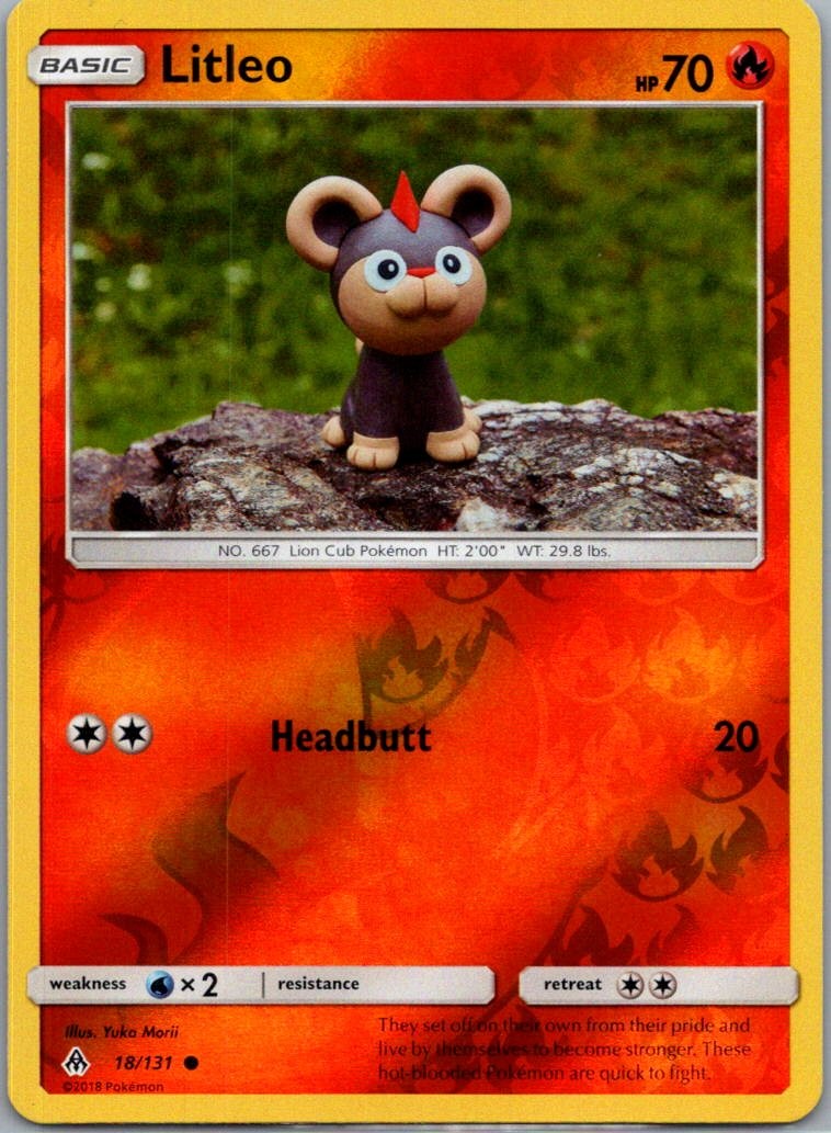 Litleo 18/131 Common Forbidden Light Pokemon Reverse Holo Near Mint