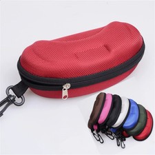 Hard Shell Eyeglass Case Sunglasses Holder Zipper Glasses Box with Clip Lanyard