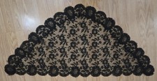 Vintage Black Lace Flower Triangular Mantilla Head Cover Catholic Veil / Scarf
