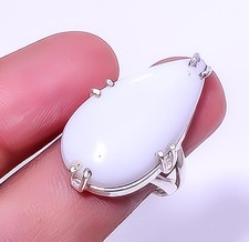 White Coral Gemstone 925 Sterling Silver Solitaire Handmade Ring s.8 R7919-263