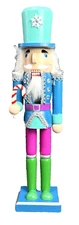 CHRISTMAS TREE SHOPS NUTCRACKER SOLDIER 15"  BLUE SEQUIN JACKET & HAT