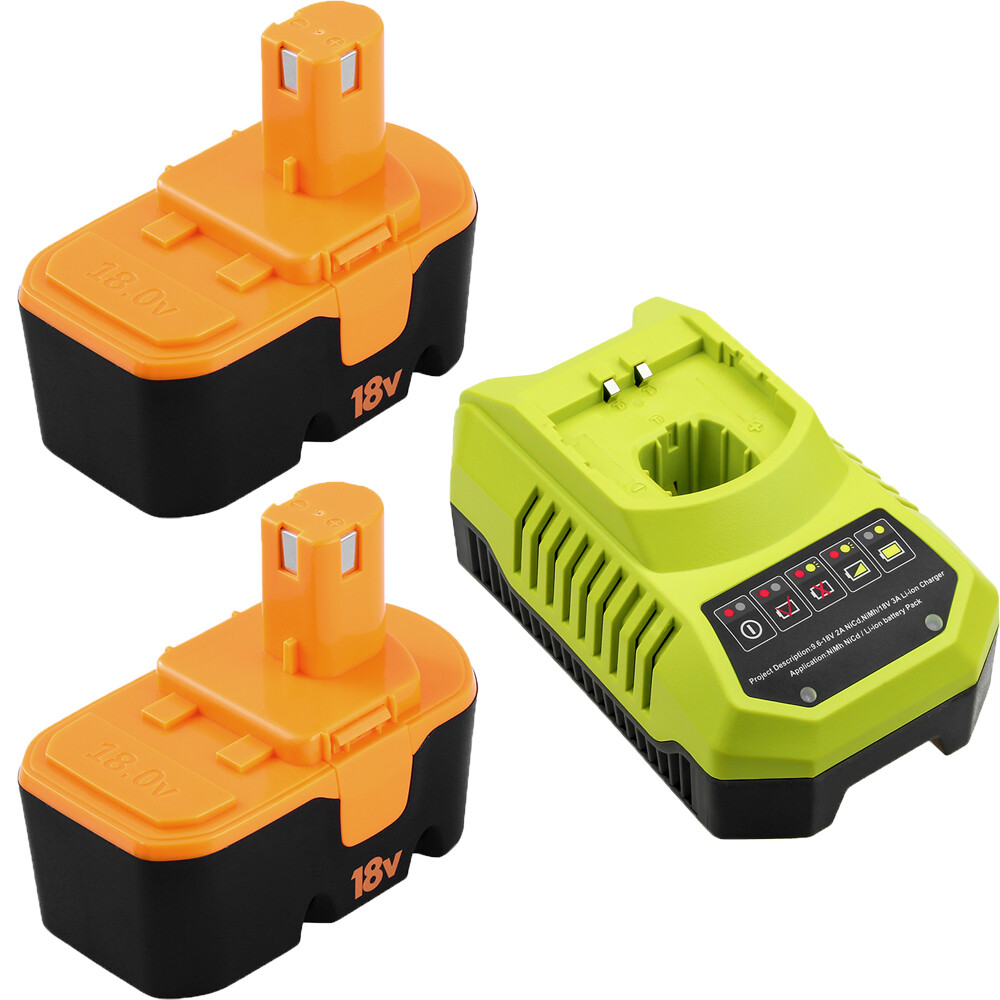 18V NiMh P100 Battery/Charger Replace For Ryobi P100 P101 ABP1801