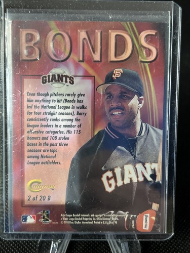 BARRY BONDS 1998 Circa Thunder Boss #2B San Francisco Giants - Picture 2 of 2