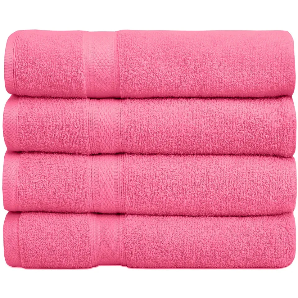 4 Pack Luxury Bath Towels Set Combed Cotton Highly Absorbent 27"x54" 500 GSM - Image 4 of 4