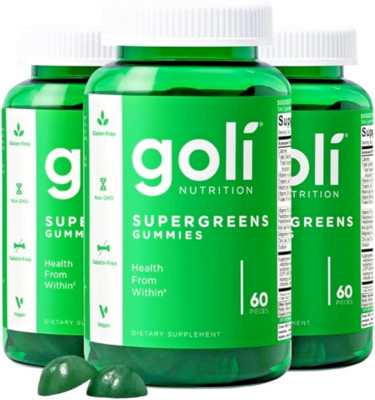 Goli SuperGreen Vitamin Gummy - 180 Count - Essential Vitamins and Minerals -F/S
