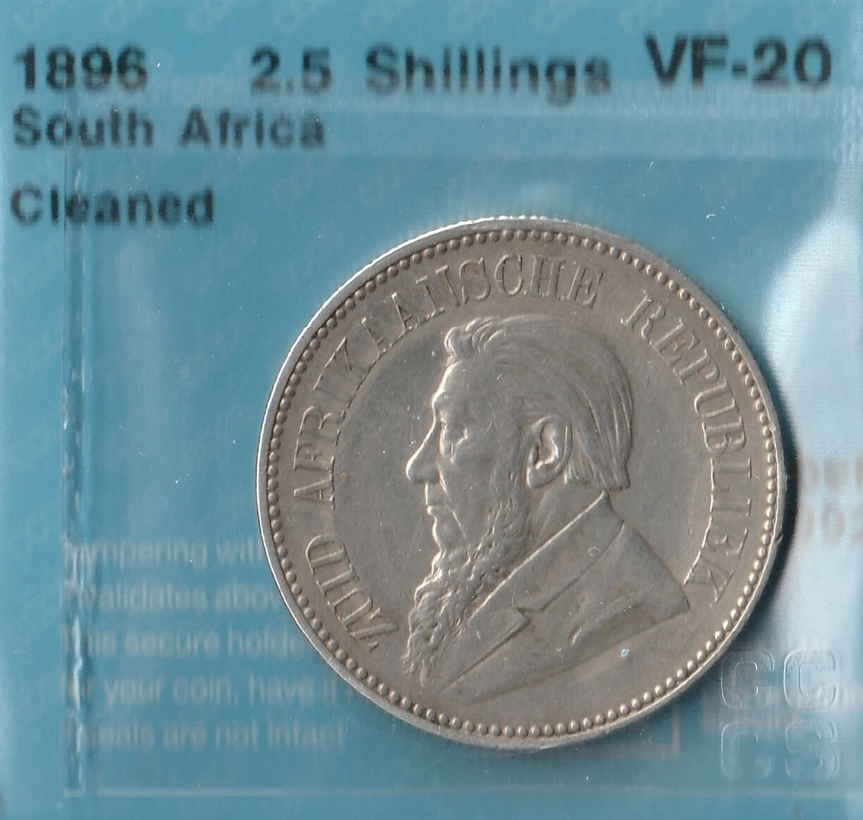 1896 South African Half Crown (2.5 Shillings)- Tiny mintage: 285,000- CCCS: VF20 - Image 3 of 4