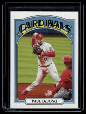 2021 Topps Heritage High Number Action Variation Paul deJong SP Cardinals