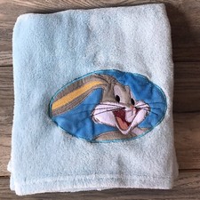 Bugs Bunny Baby Blanket Lovey Warner Bros Looney Tunes Aqua Blue 30x40  VHTF