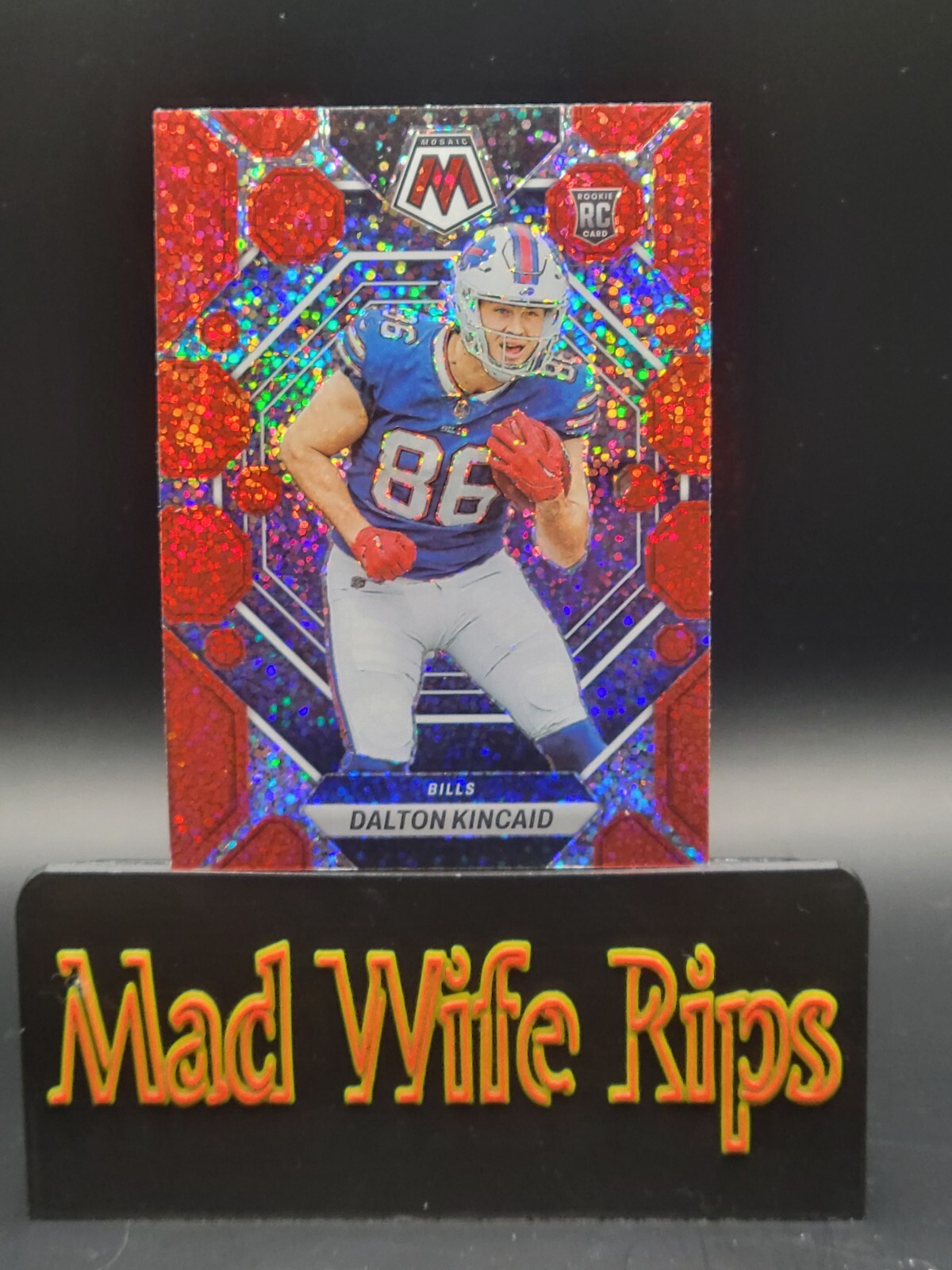 2023 Panini Mosaic #305 Dalton Kincaid Rookie Red Sparkle RC SSP Bills TE