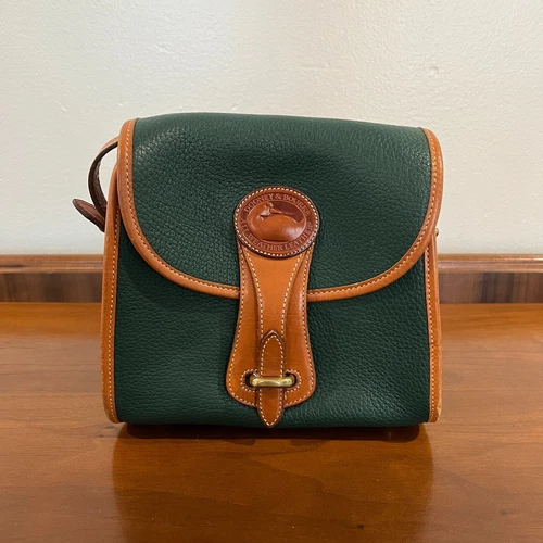 Vintage Dooney & Bourke All Weather Leather Small Essex Bag in Fir Green