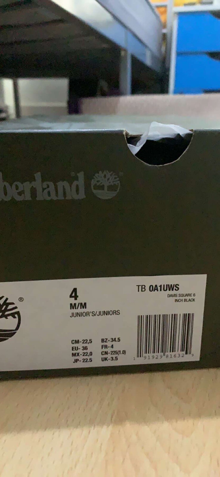 Timberland Davis Square 6 Inch Boots Nubuk Unisex Juniors / Women’s A1UWX Boxed image 5