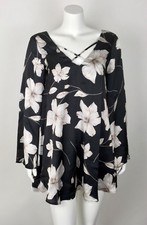 Show Me Your Mumu Women’s Joni Flow Dress NWT XS Floral Open Back Black Ivory