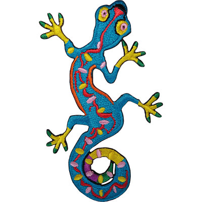 Gecko Eidechse bestickt Eisen Nähen Patch Abzeichen Kleidung Tasche Stickerei Applikation