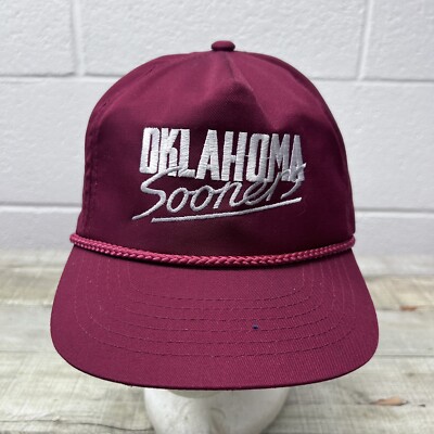 Oklahoma Sooners Leather Strap Back Rope Hat TOW Top of the World 90s Very Nice!