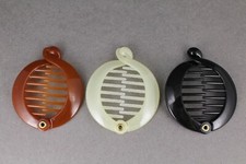 Brown Black Cream set of 3 small round banana hair clips comb plastic 2.5"