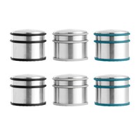 6X TüRstopper Edelstahl Massiv 1,1 Kg Boden TüRpuffer Gummipuffer Rutschfest