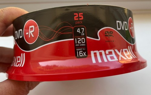 25 x Maxell DVD-R | Recordable Blank DVD Discs In Sleeve 4.7GB/120 Min/16x *NEW* - Afbeelding 2 van 10
