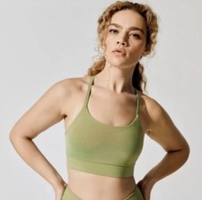 Twenty Montreal Colorsphere Dual Color Sports Bra Soap Nut/Soft Grass SZ XS Flaw