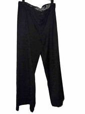 Johnny Was BIYA Jacquard Black Wide Leg Pants Pockets 35  Waist  29  Insm M