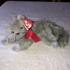 Beanie Baby Gray Long Haired Persian Kitten