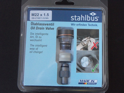 Stahlbus Ölablassschraube mit Ventil M22x1.5x12mm Komplettset mit 40cm Schlauch
