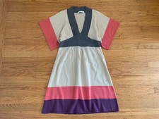 Roberto Klein Womens sz M colorblock V-neck sweater dress 