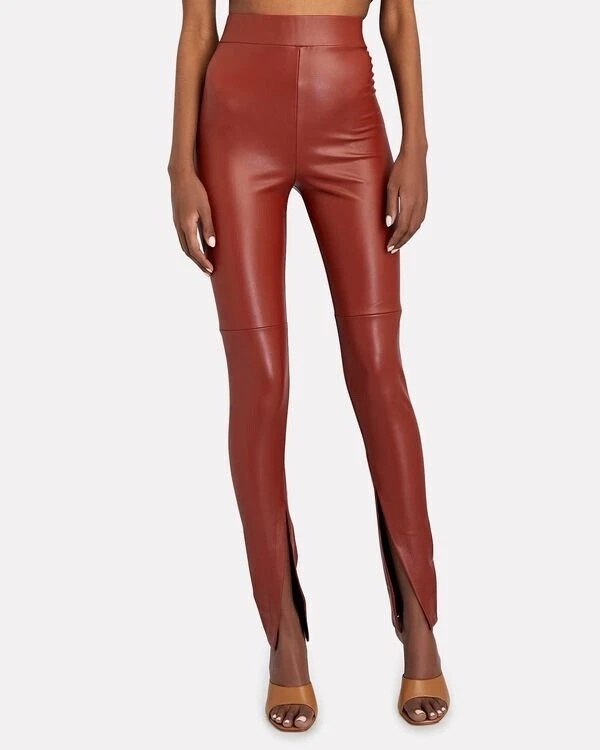 NWT ALIX NYC Carlisle High Waisted Faux Leather Pants in Paprika $245 size S - Image 2 of 4
