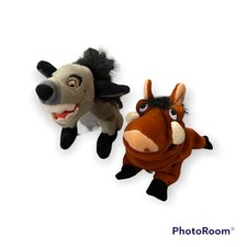 Gorros de peluche de frijol de 8" hiena y pumba Banzai del Rey León de Disney Store