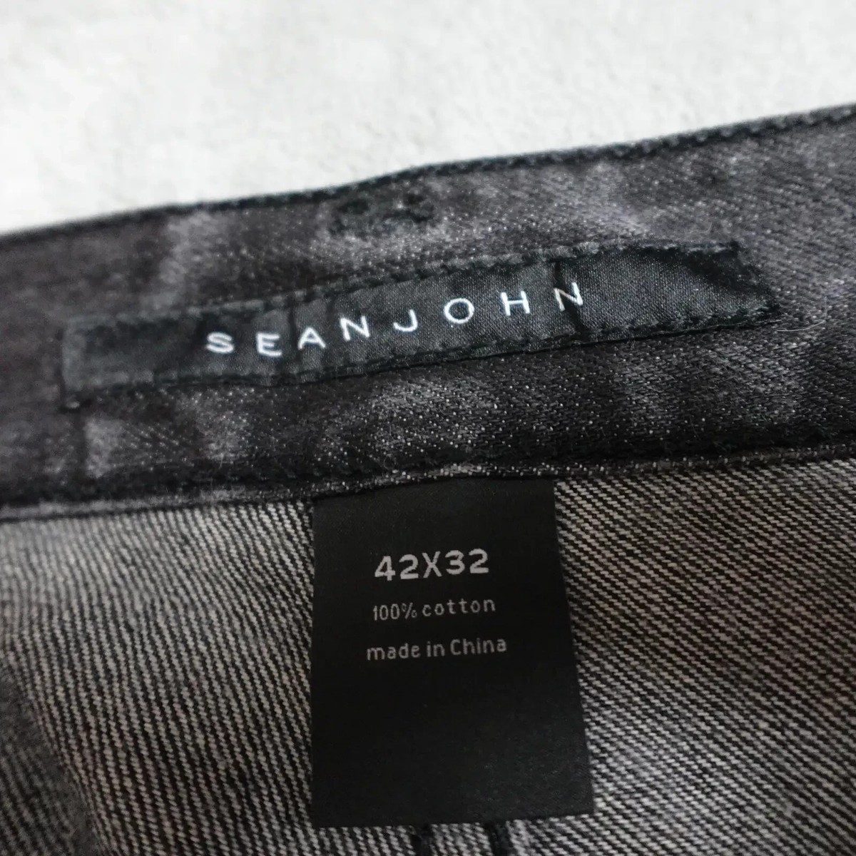Sean John Garvey Jeans Men's 42X32 Black Straight Wide Leg