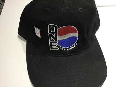 Pepsi One Calorie Hat Black With Lapel Pin Salesman Sample NWOT