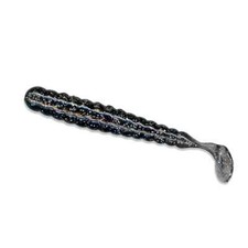 Charlie Brewer's 3" Bass Slider Grub CBSBGG7 Smoke Silver Glitter, 30ct