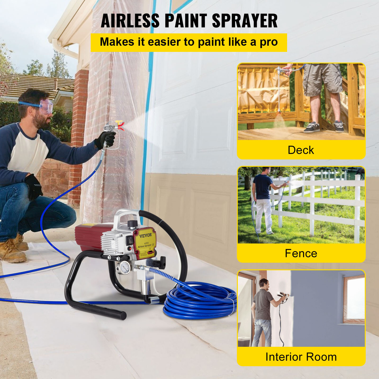 3300 PSI Commercial Airless Paint Sprayer Spraying Machine 2.2 L/MIN