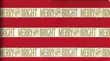 Hallmark Wrapping Paper Merry and Bright Red Gold 35 sq ft Roll Holiday Gift