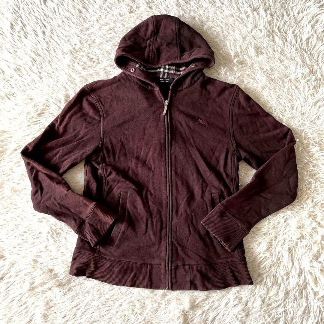 Burberry Black Label Zip Hoodie Parka Logo Check Dark Brown Burberry Black Label Zip Hoodie Parka Logo Check Dark Brown