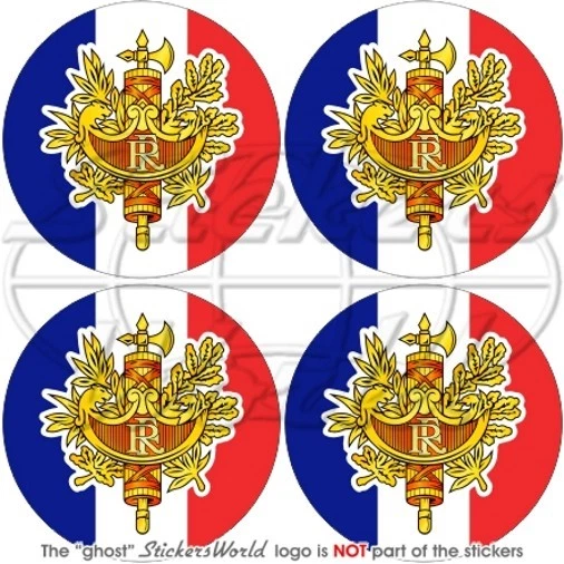 FRANCE Française Pare-choc Casque Autocollants 50mm x4 Stickers