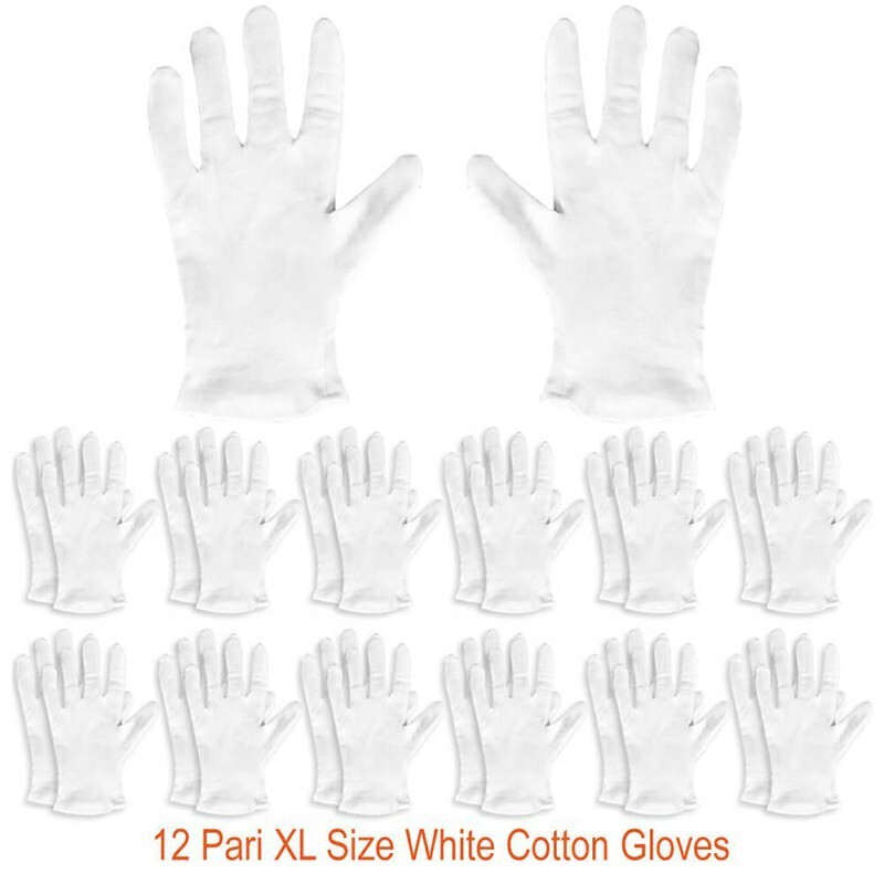 12 Pairs White Cotton Gloves Cloth Serving Gloves Fit for Men XXL eBay