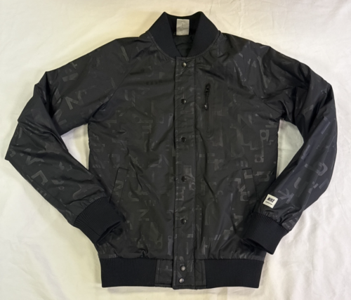Nike Maharam Men's Size S Destroyer Bomber Jacket Black All Over Print VGC