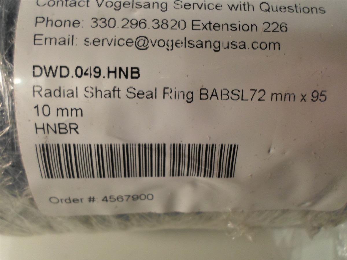 Qty = 10: Vogelsang DWD.049.HNB Radial Shaft Seal Rings