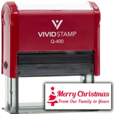 All Quality Merry Christmas From Our Family to Yours Self-Inking Rubber Stamp