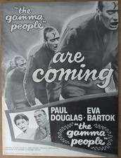 THE GAMMA PEOPLE, Paul Douglas, Eva Bartok, 1956, Pressbook 478