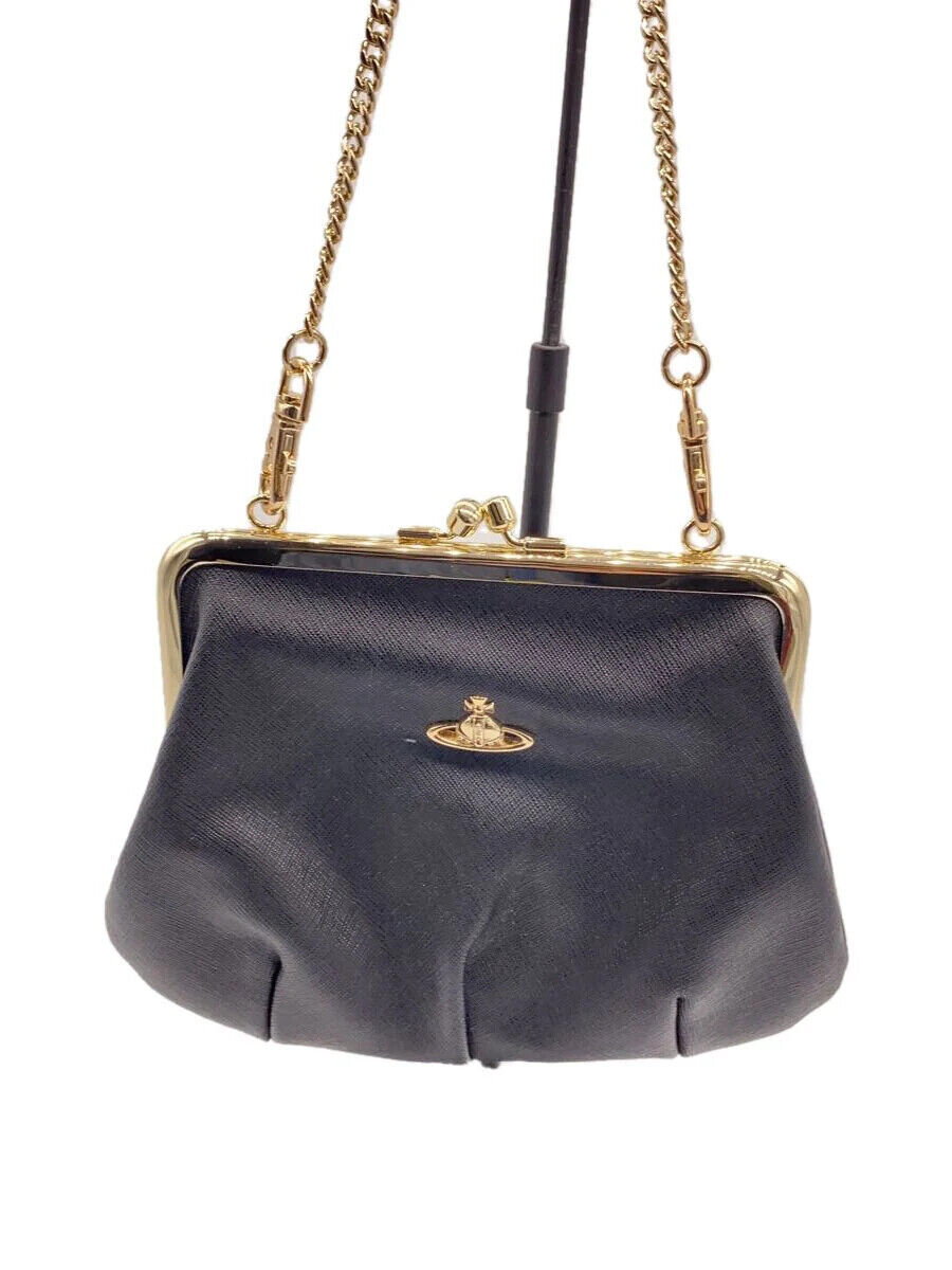 Vivienne Westwood Shoulder Bag Leather Black Clasp, Slightly Vivienne Westwood Shoulder Bag Leather Black Clasp, Slightly