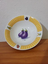 Soup Bowl Fall Theme Fresh Vegetables Eggplant 7" Other Patterns Available