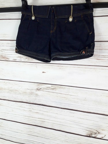 AX Armani Exchange Womens Denim Shorts Size 4 Blue Mid-Rise Pleated 4 Pockets - Picture 3 of 5