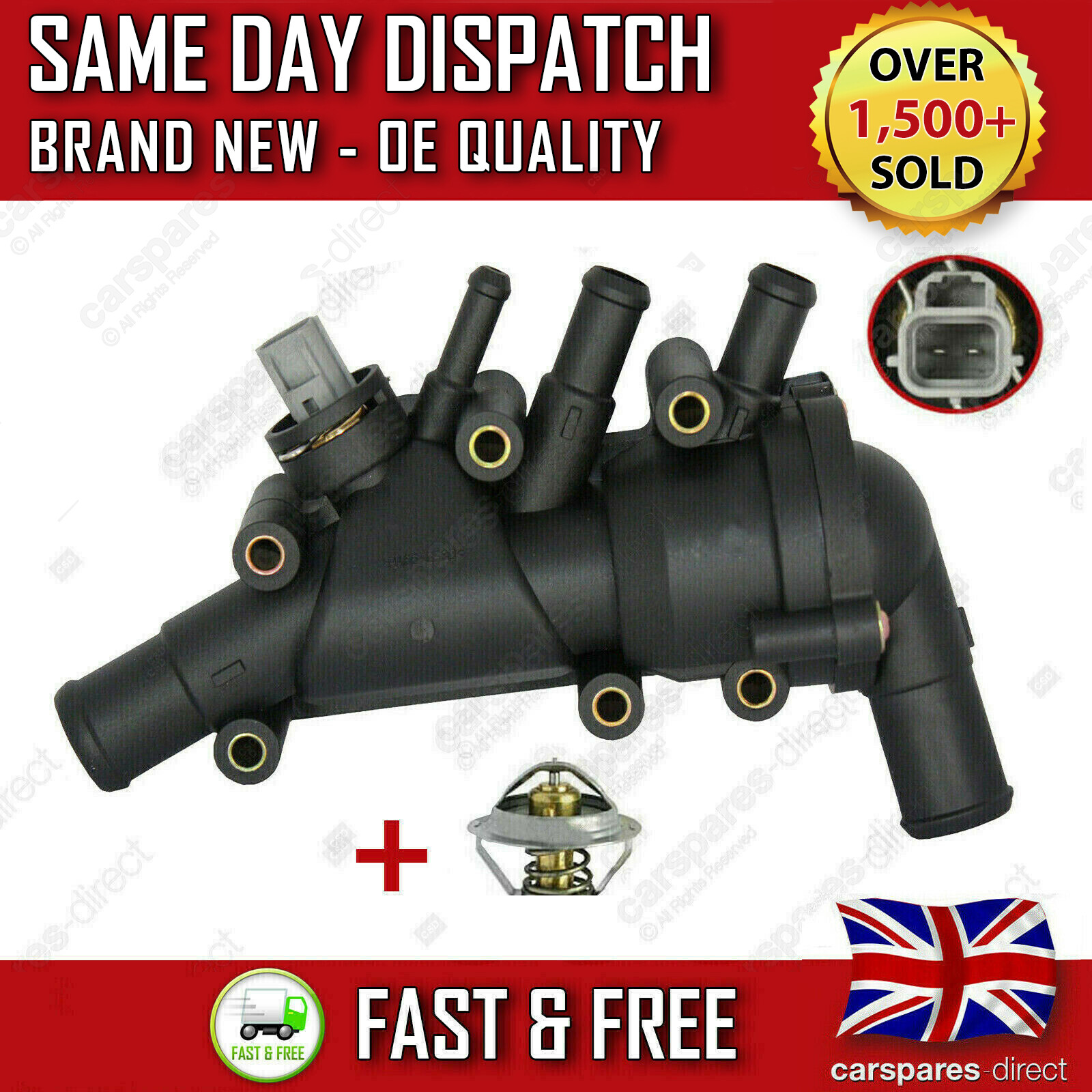 FORD STREET KA / KA THERMOSTAT HOUSING 1.3i & 1.6 / 16i WITH 2 PINS