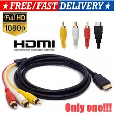 1080P HDMI Male to 3 RCA S-video AV Audio Cable Cord Adapter for TV HDTV DVD US