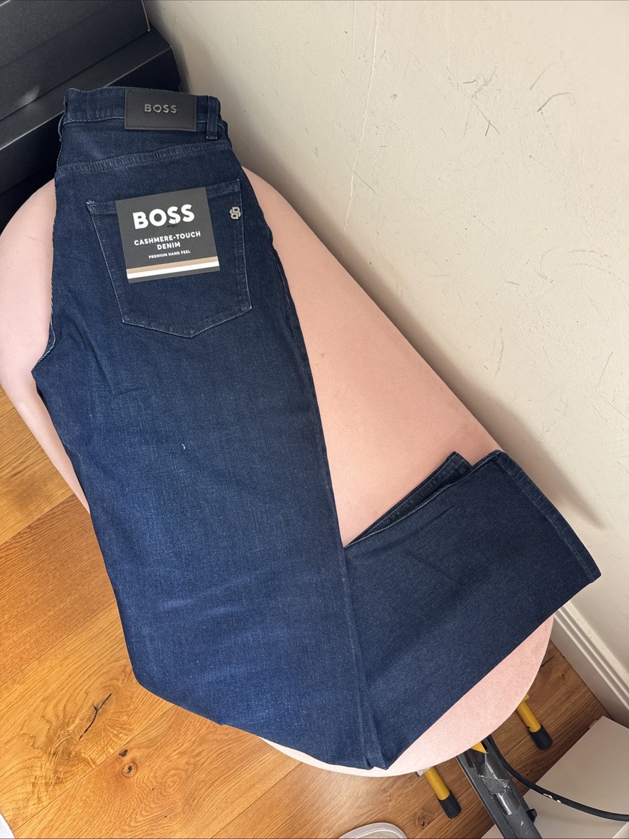 HUGO BOSS MEN Re MAINE CASHMERE TOUCH DARK JEANS SIZE 32/32 REG